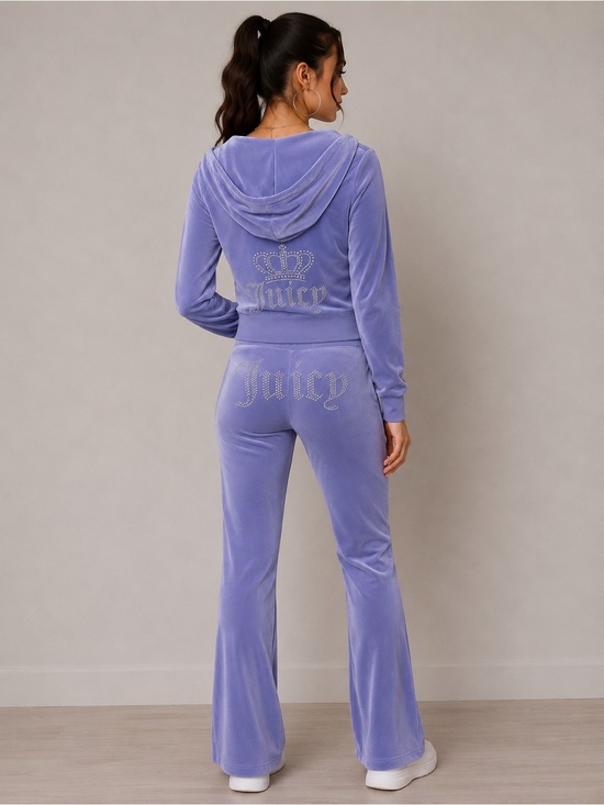 Juicy Couture Tops - 💜Juicy Couture💜PeriwinkleVelour Rhinestone Hoodie & Pants